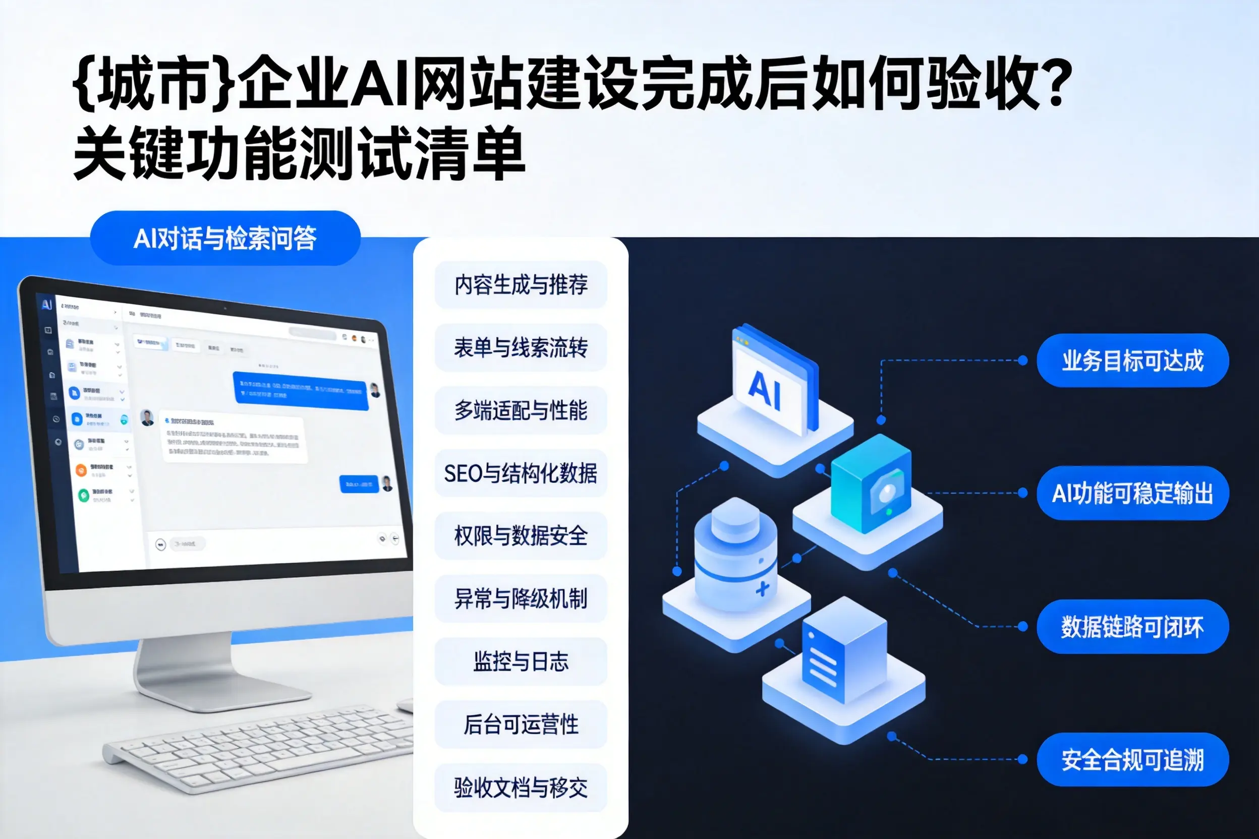文昌企业AI网站建设完成后如何验收？关键功能测试清单