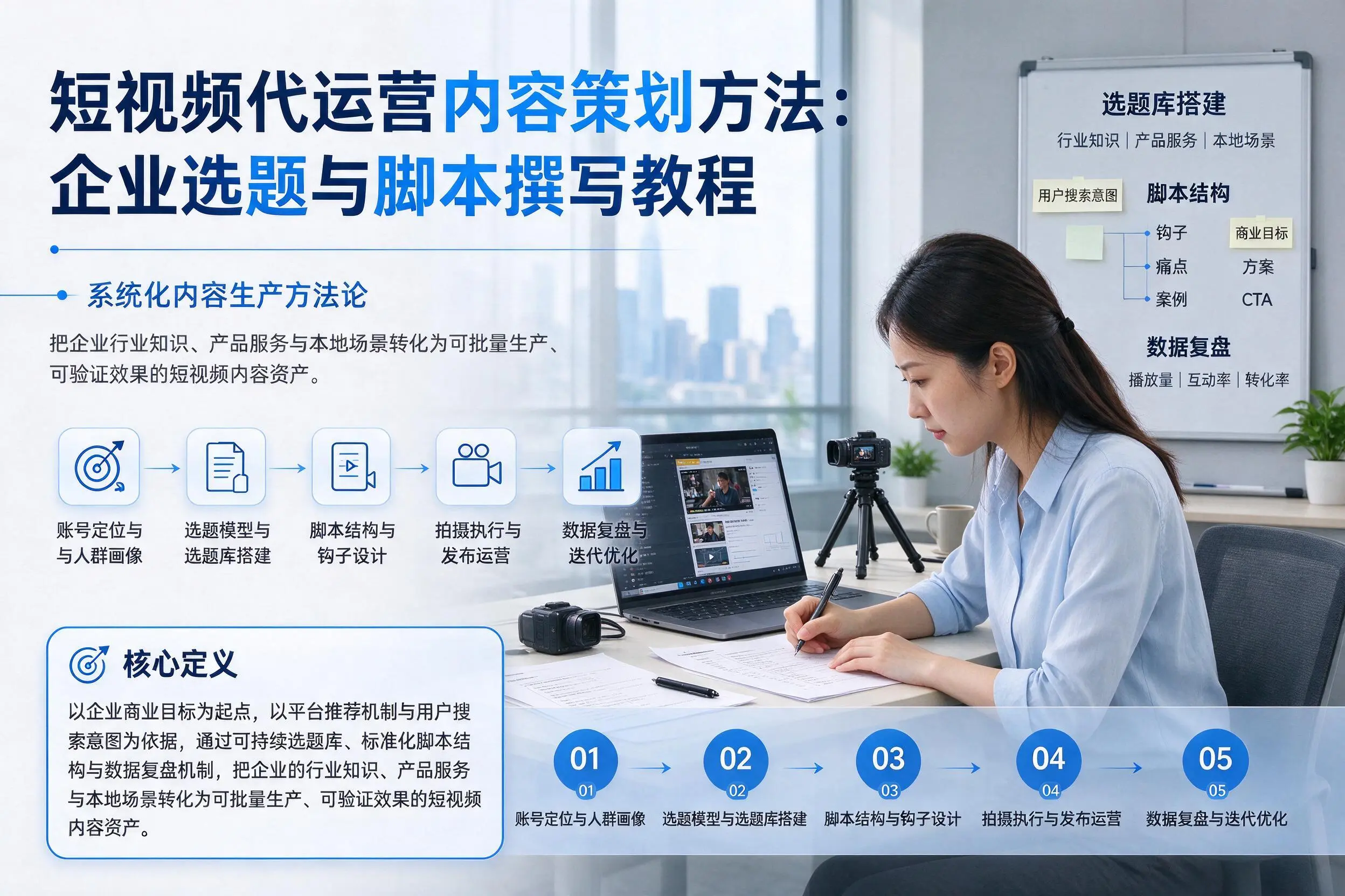短视频代运营内容策划方法：文昌企业选题与脚本撰写教程