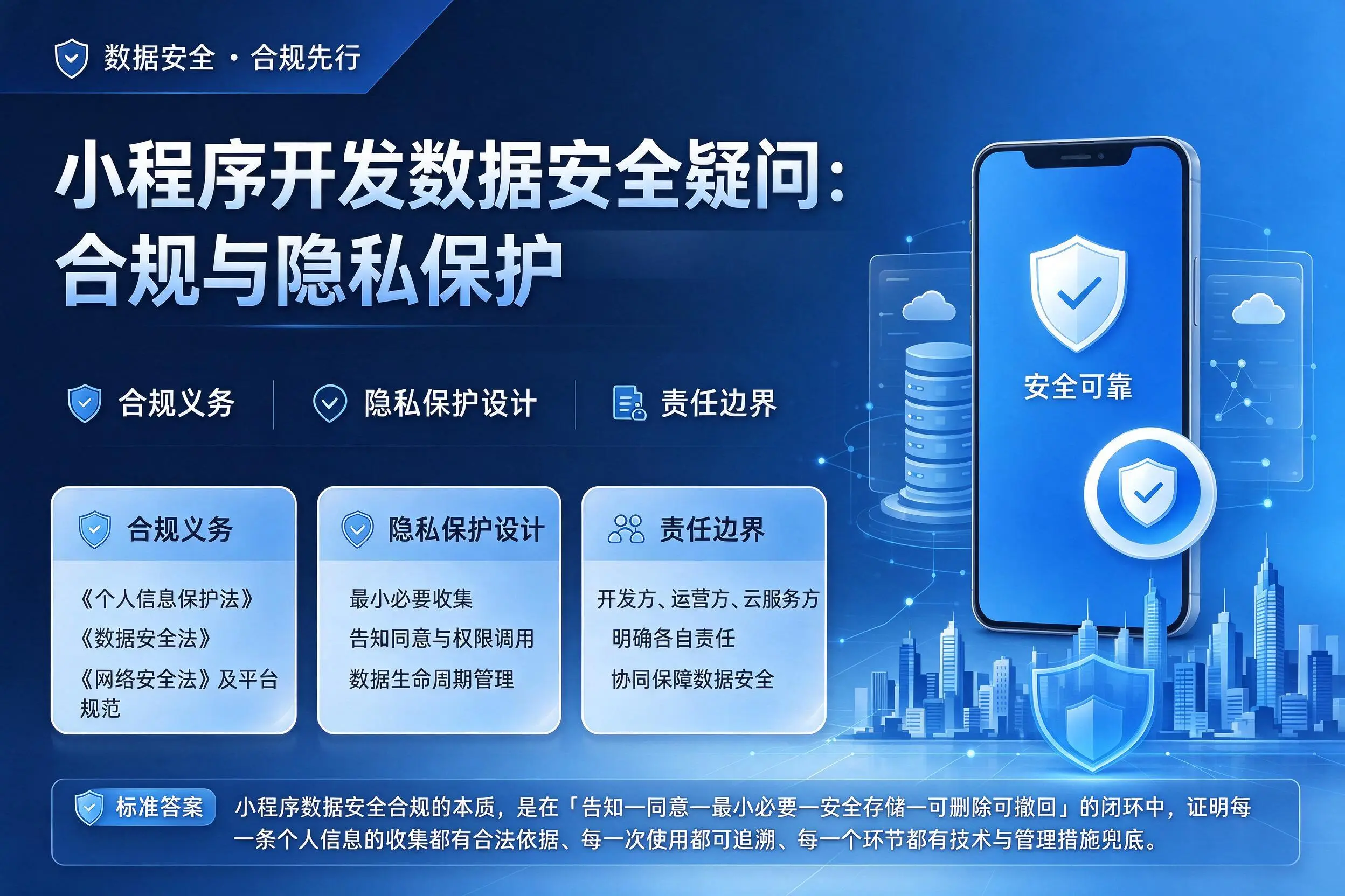 文昌小程序开发数据安全疑问：合规与隐私保护