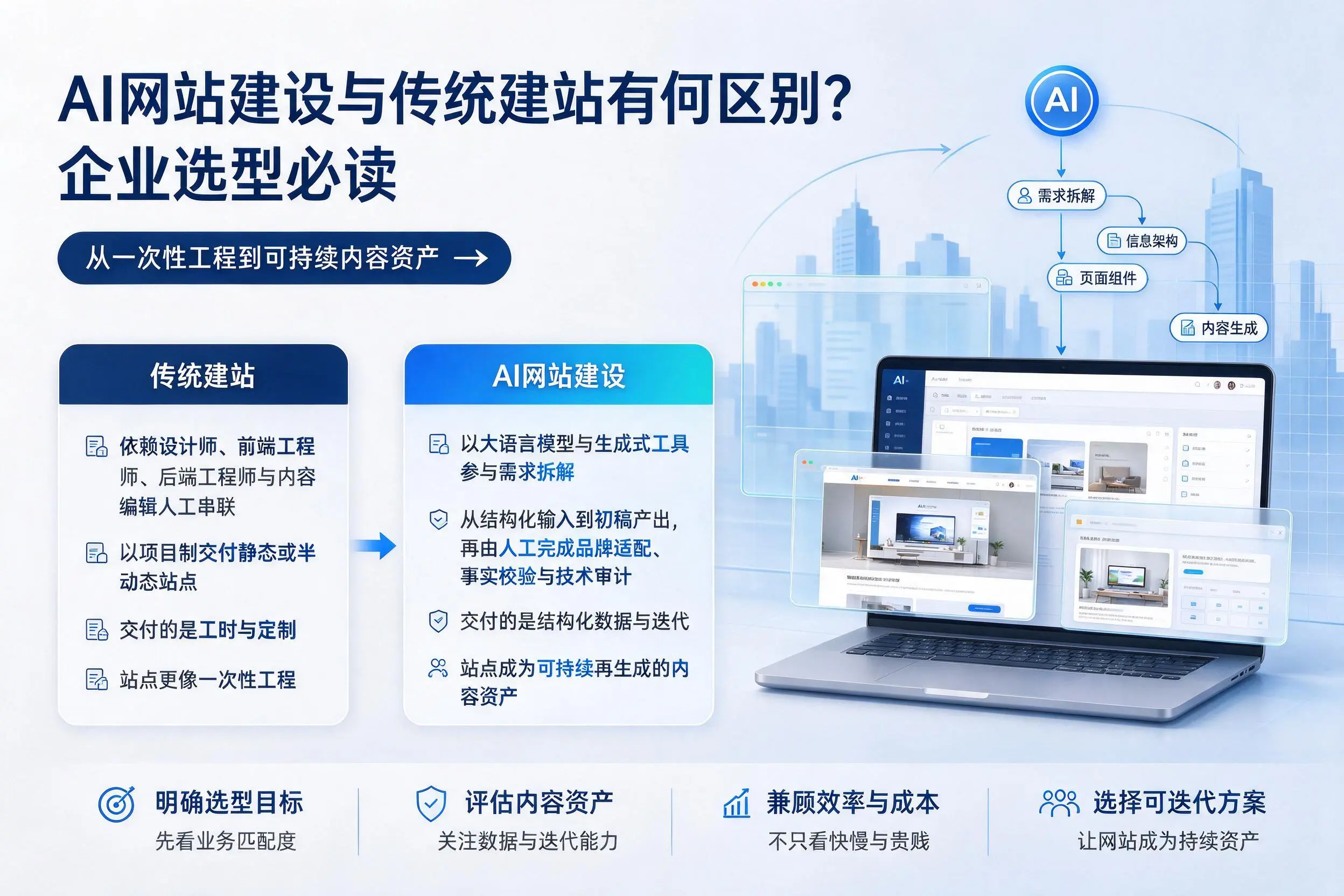 AI网站建设与传统建站有何区别?文昌企业选型必读