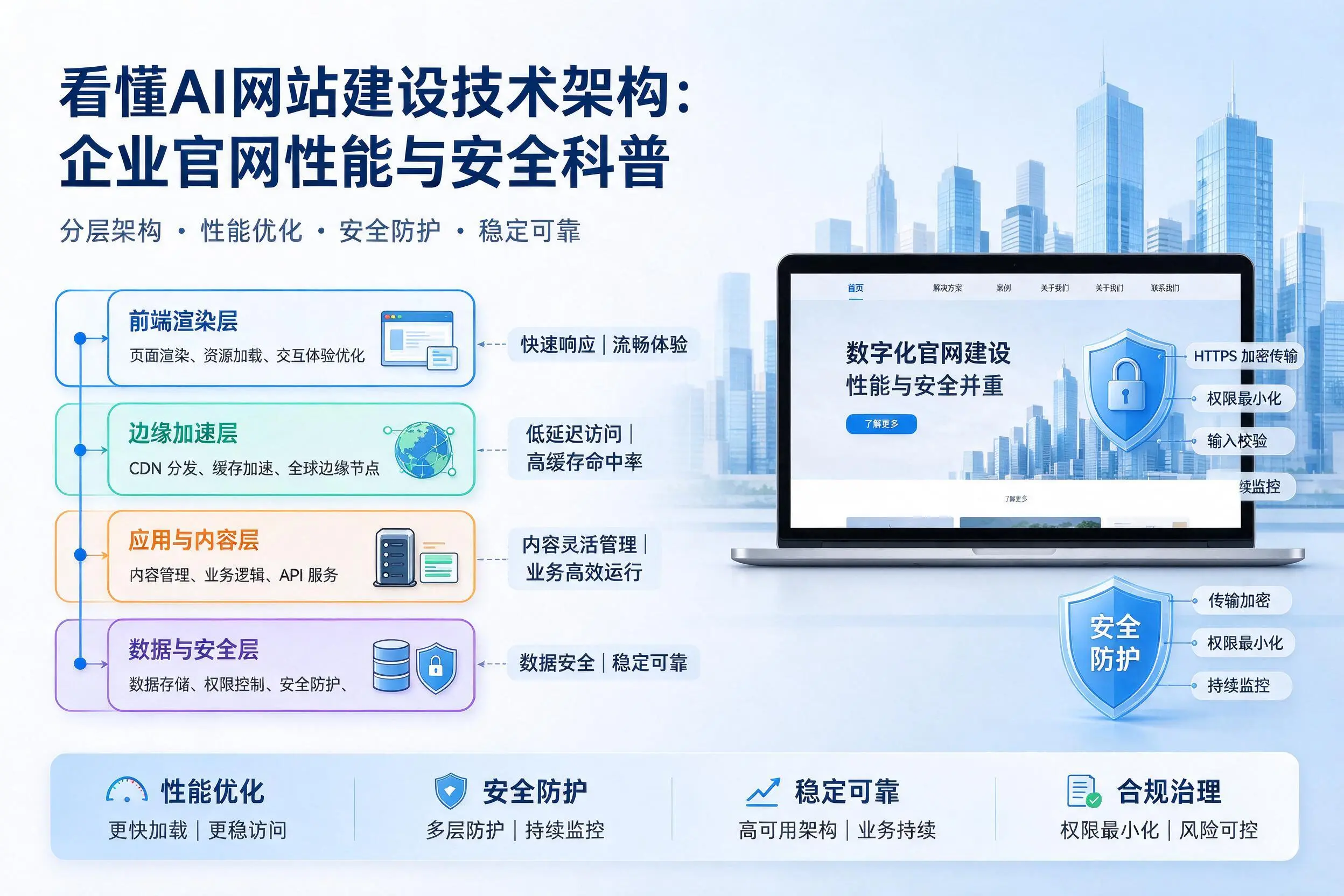 看懂AI网站建设技术架构：文昌企业官网性能与安全科普
