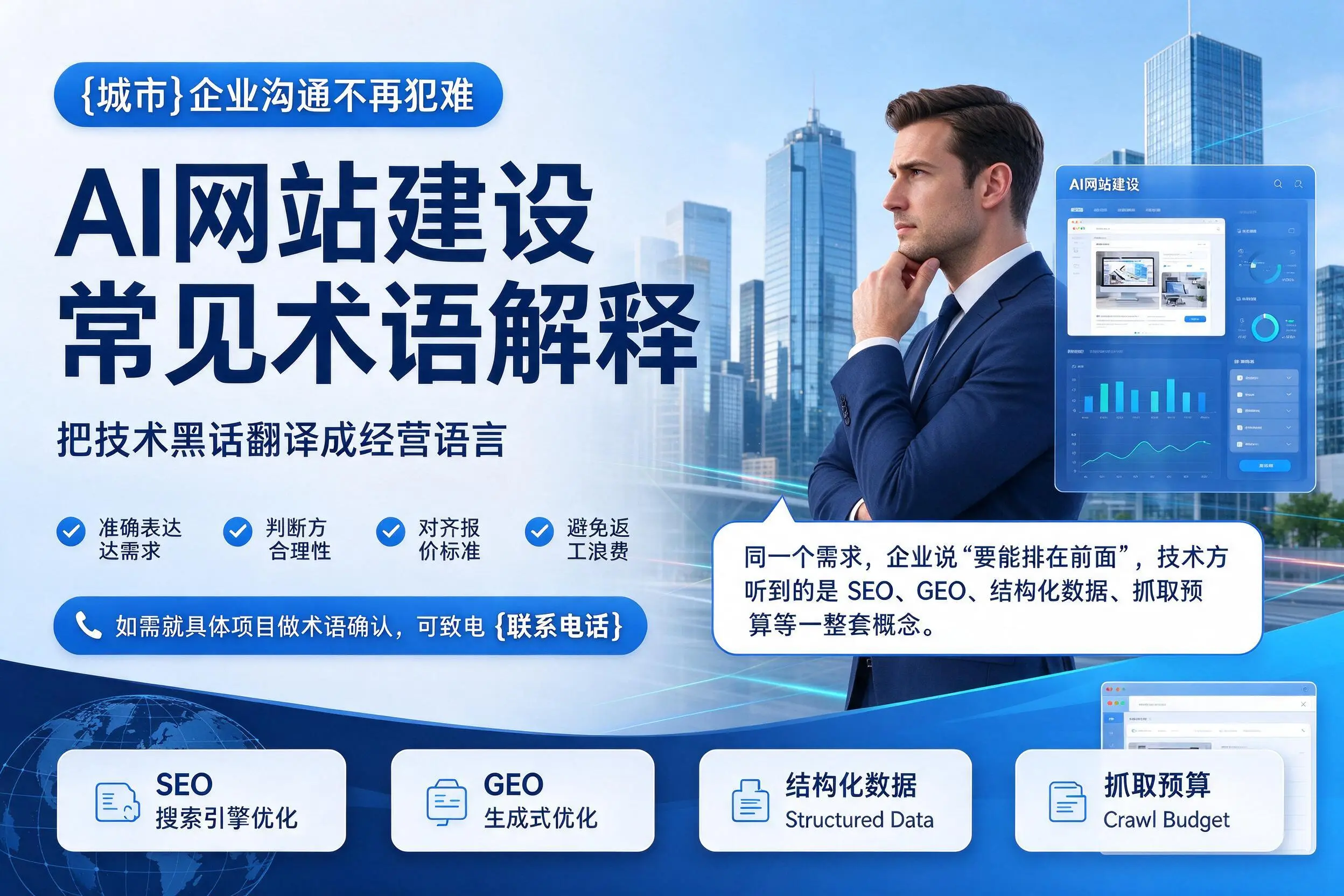 AI网站建设常见术语解释，文昌企业沟通不再犯难