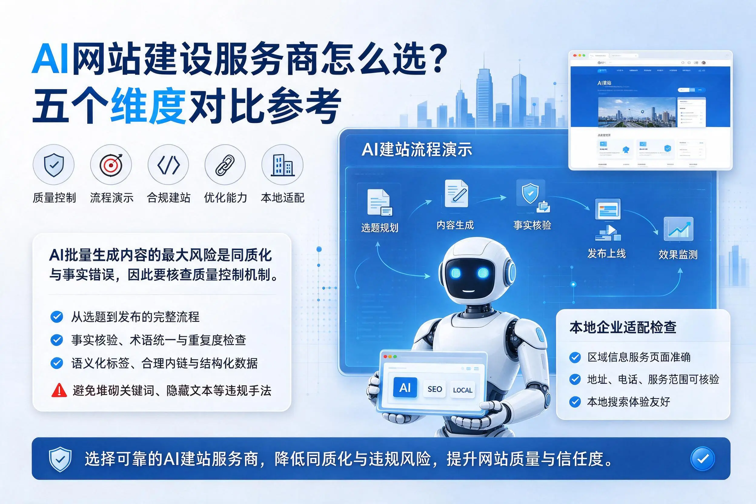文昌AI网站建设服务商怎么选？五个维度对比参考